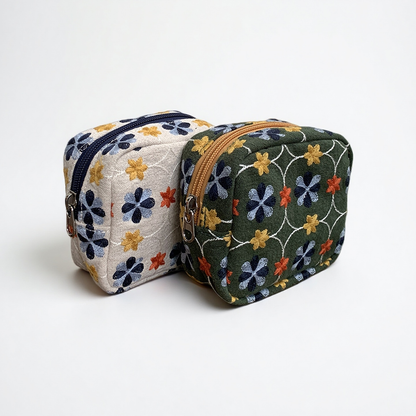 Embroidered cotton coin purse by Grainvity