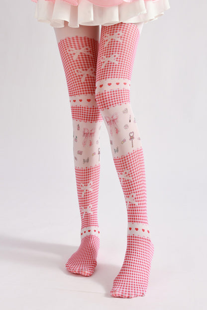 Pink Plaid Tights-Grainvity