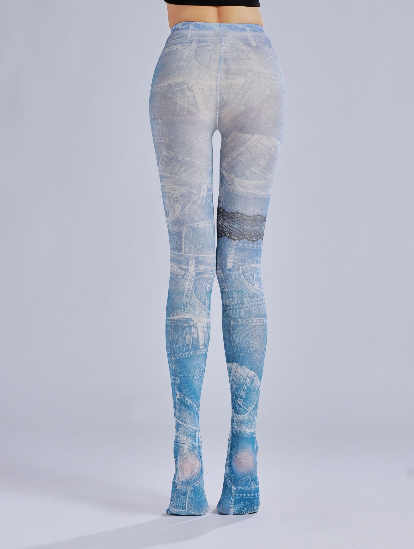 Vintage Jeans pattern Tights-Grainvity