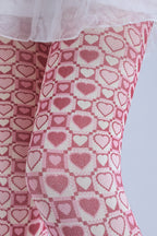 Pink Heart Tights with high elasticity and shaping fit, suitable for events, cosplay, street style, and gifting girls at Christmas