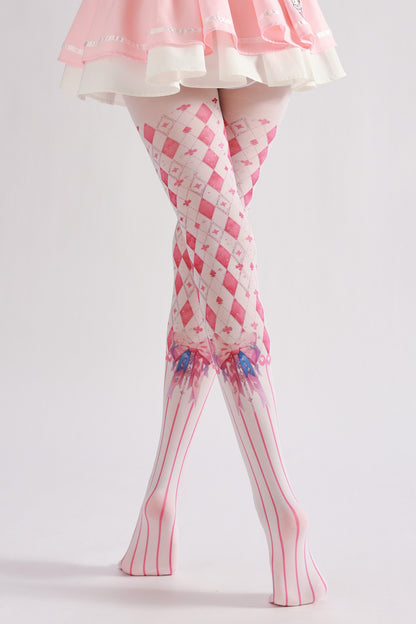 Lolita Bow Knot Pink Tights-Grainvity