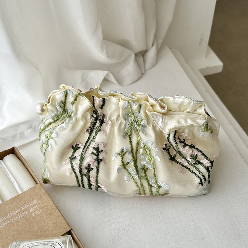 Embroidered Lace Makeup Bag