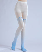 Grident Blue Star Pantyhose Bow JK Tights with high elasticity and shaping fit, suitable for events, cosplay, street style, and gifting girls at Christmas