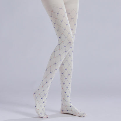 Fishing Nets Bow Tights White-Grainvity