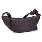 Soft leather croissant shoulder bag
