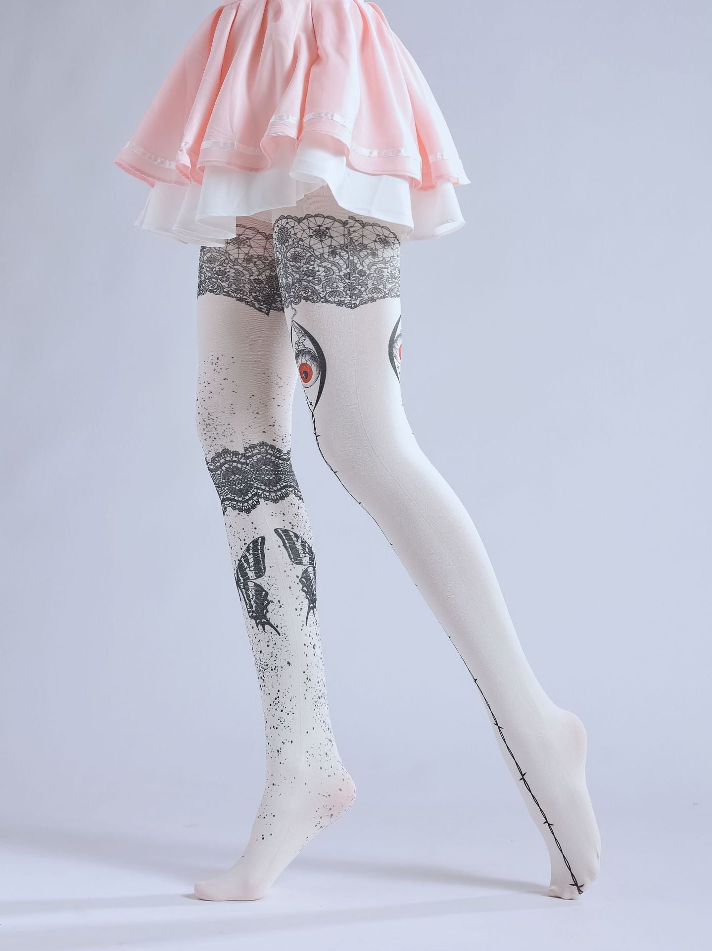 Evil Eye Women Tights with high elasticity, perfect for parties, cosplay, events, and street fashion