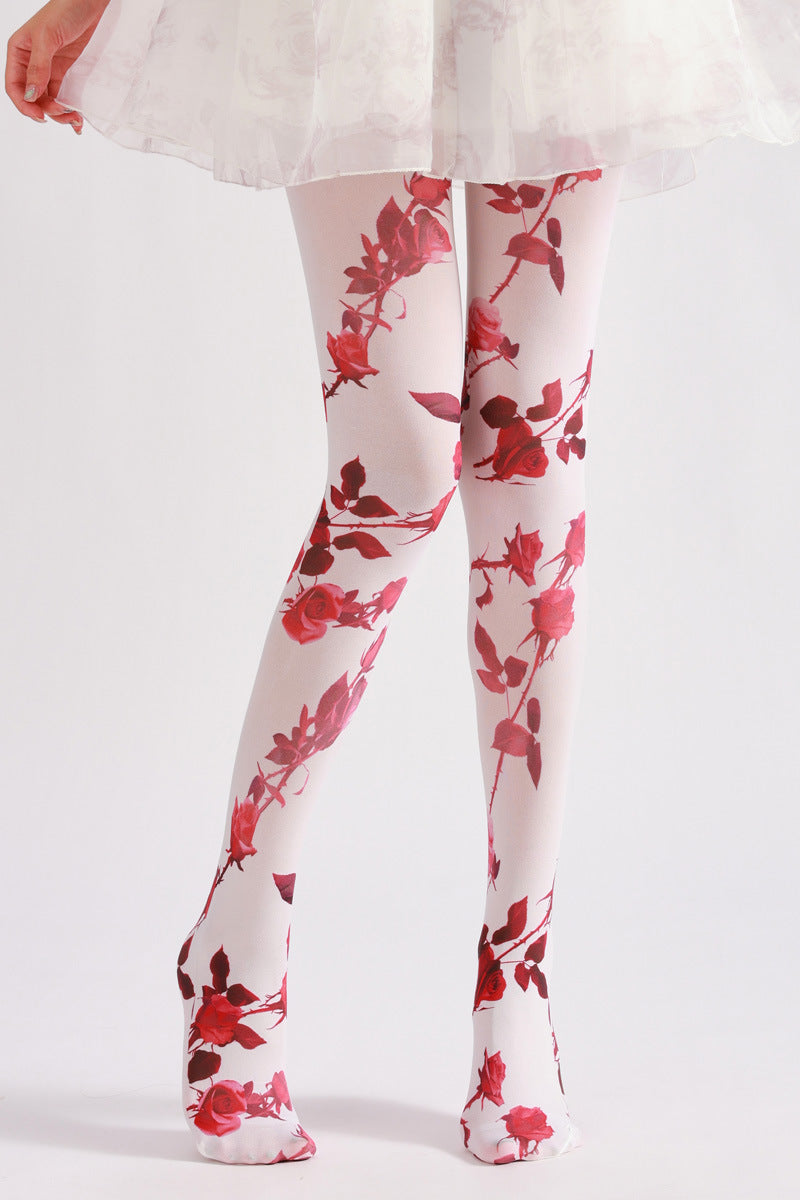 Red Rose Tights-Grainvity