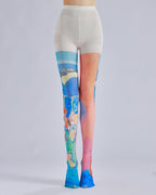 Colorful Painting Women Tights with high elasticity and compression,shaping fit and ideal for weddings, parties, ethnic outfits, and street fashion