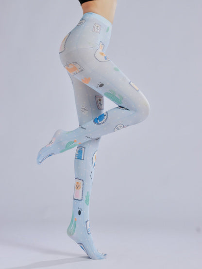 Blue Kitty Women Tights-Grainvity