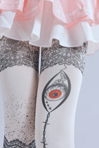 Evil Eye Women Tights with high elasticity, perfect for parties, cosplay, events, and street fashion