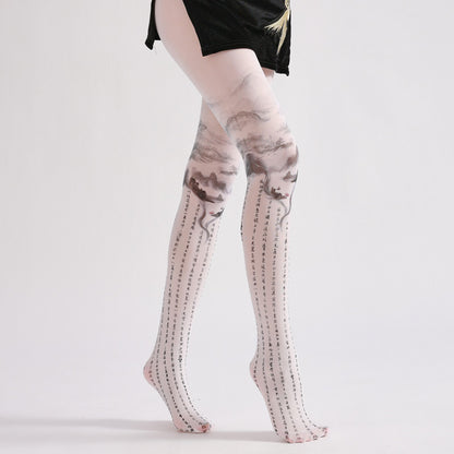 Chinese Style Painting Tights-Grainvity