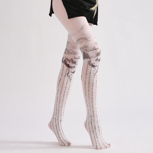 Chinese Style Painting Tights-Grainvity