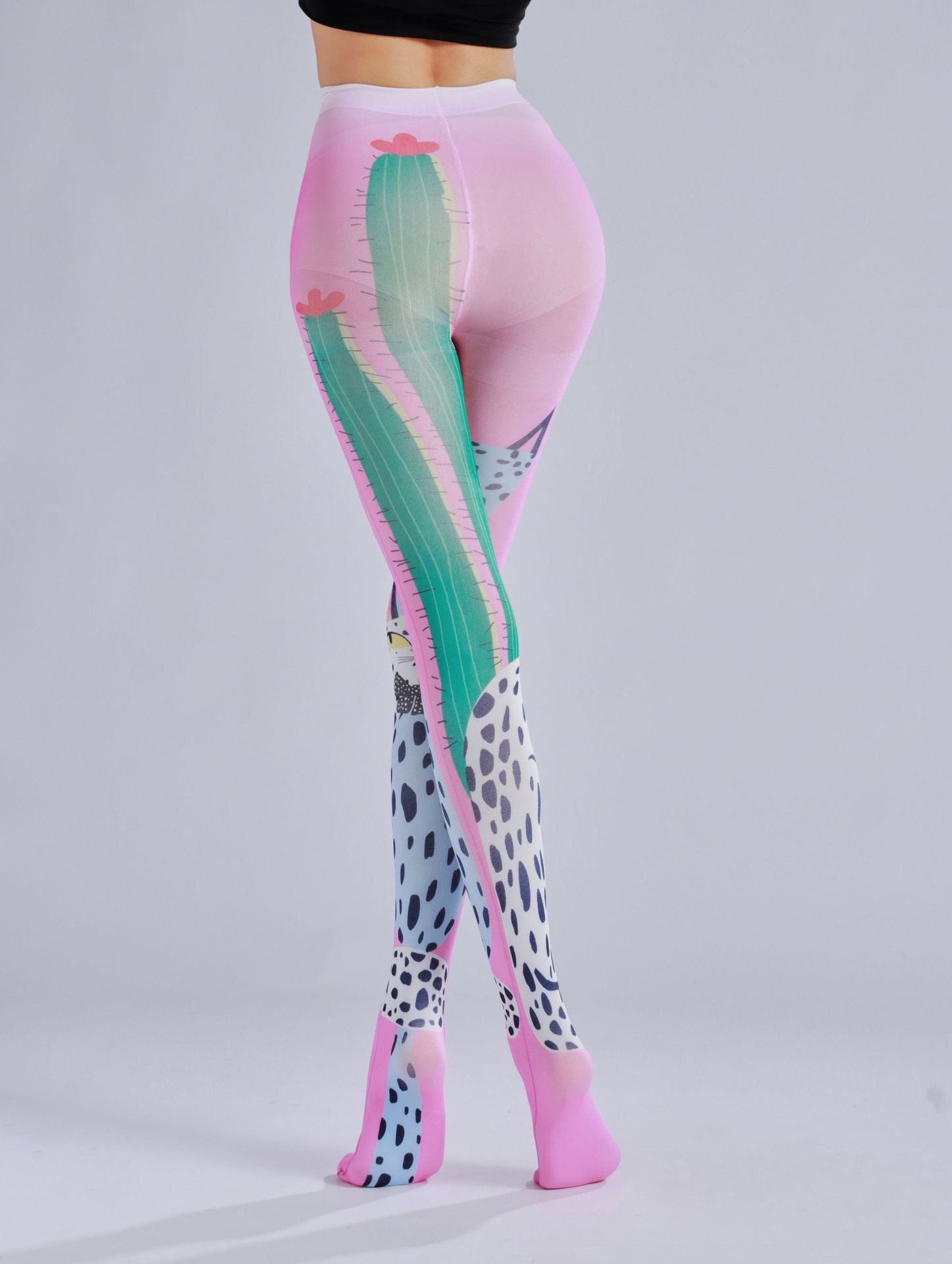 Cactus Printed Women Tights-Grainvity