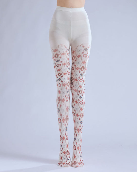 Victorian Cameo Tights Vintage Baroque Stockings-Grainvity