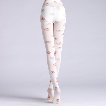 Funky Eye Printed Tights-Grainvity