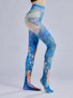 Ocean Patterned Women Tights with high elasticity and compression,shaping fit and ideal for weddings, parties, ethnic outfits, and street fashion