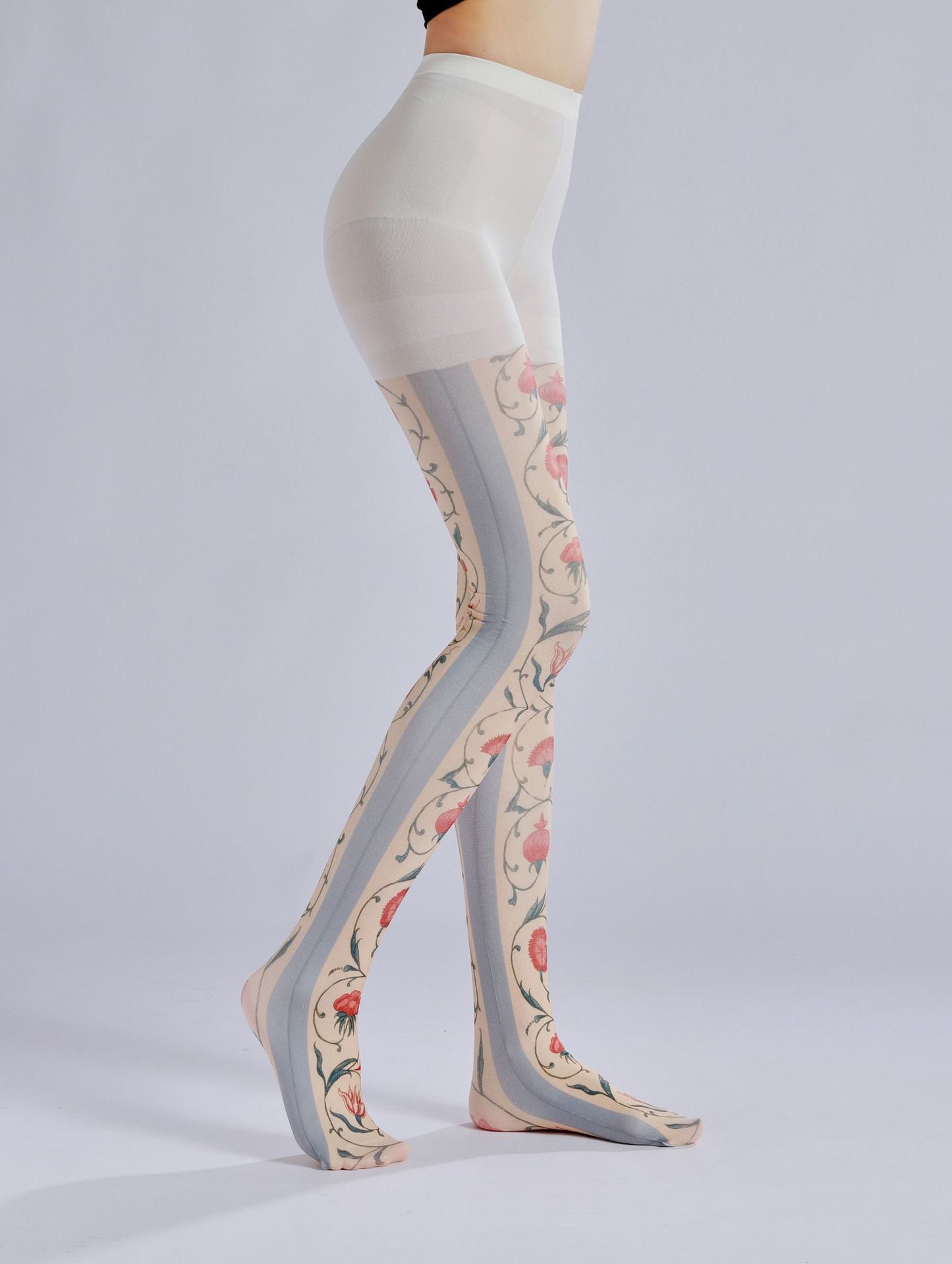 Vintage Floral Printed Tights-Grainvity