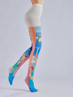 Colorful Painting Women Tights with high elasticity and compression,shaping fit and ideal for weddings, parties, ethnic outfits, and street fashion