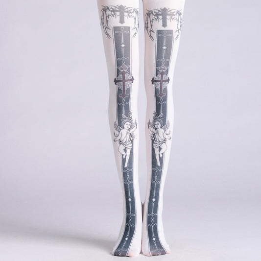 Angel & Evil Gothic Tights-Grainvity