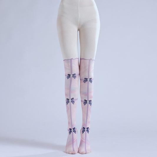 Rainbow Bow-Knot Women Tights-Grainvity