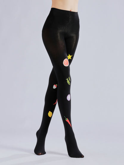 Fruit Women Black Tights-Grainvity