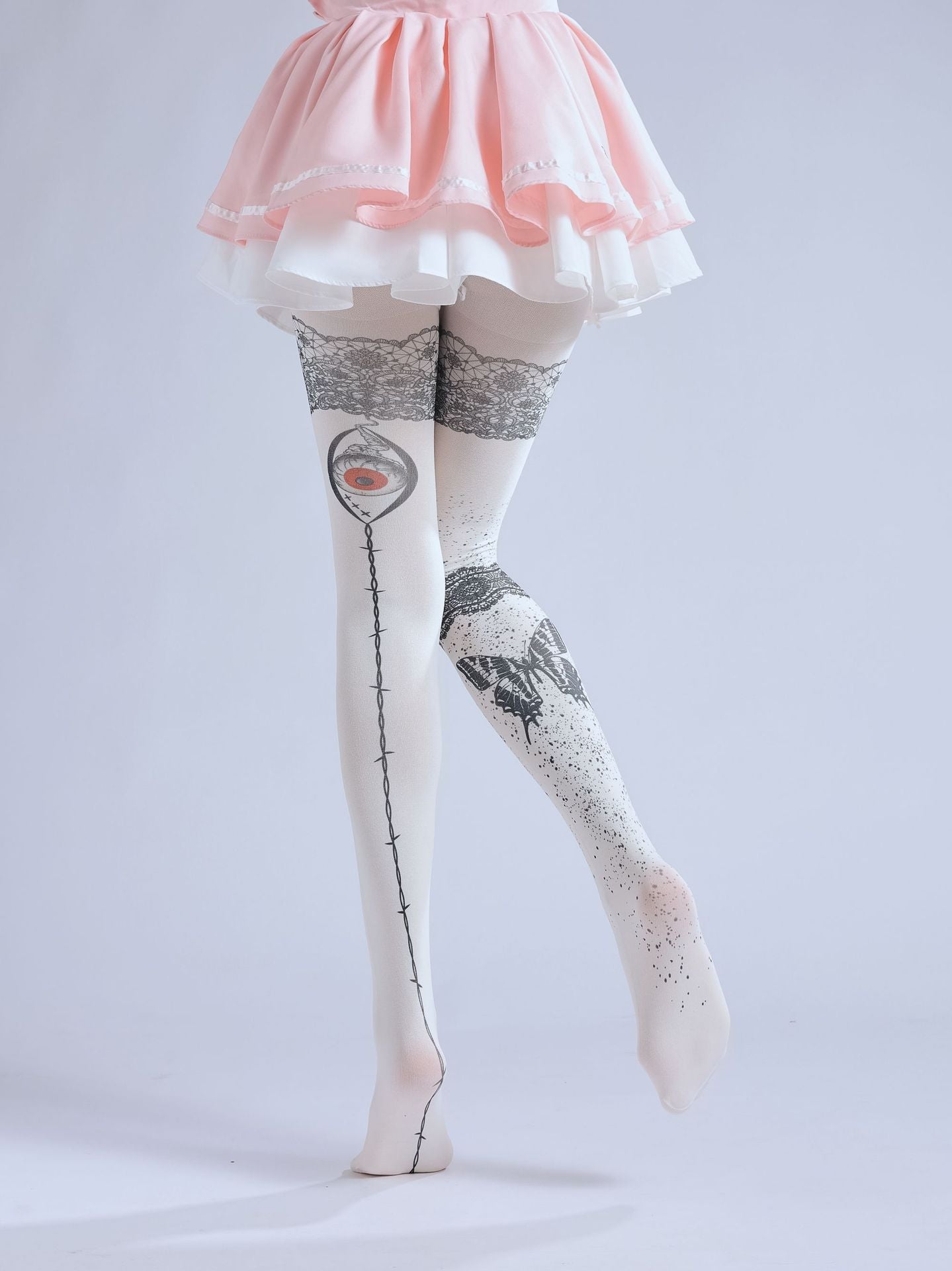 Evil Eye Women Tights with high elasticity, perfect for parties, cosplay, events, and street fashion