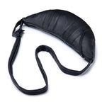 Soft leather croissant shoulder bag
