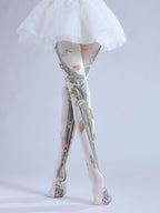 Gothic Skeleton Tights Dark Punk Stocking with high elasticity, perfect for parties, cosplay, events, and street fashion
