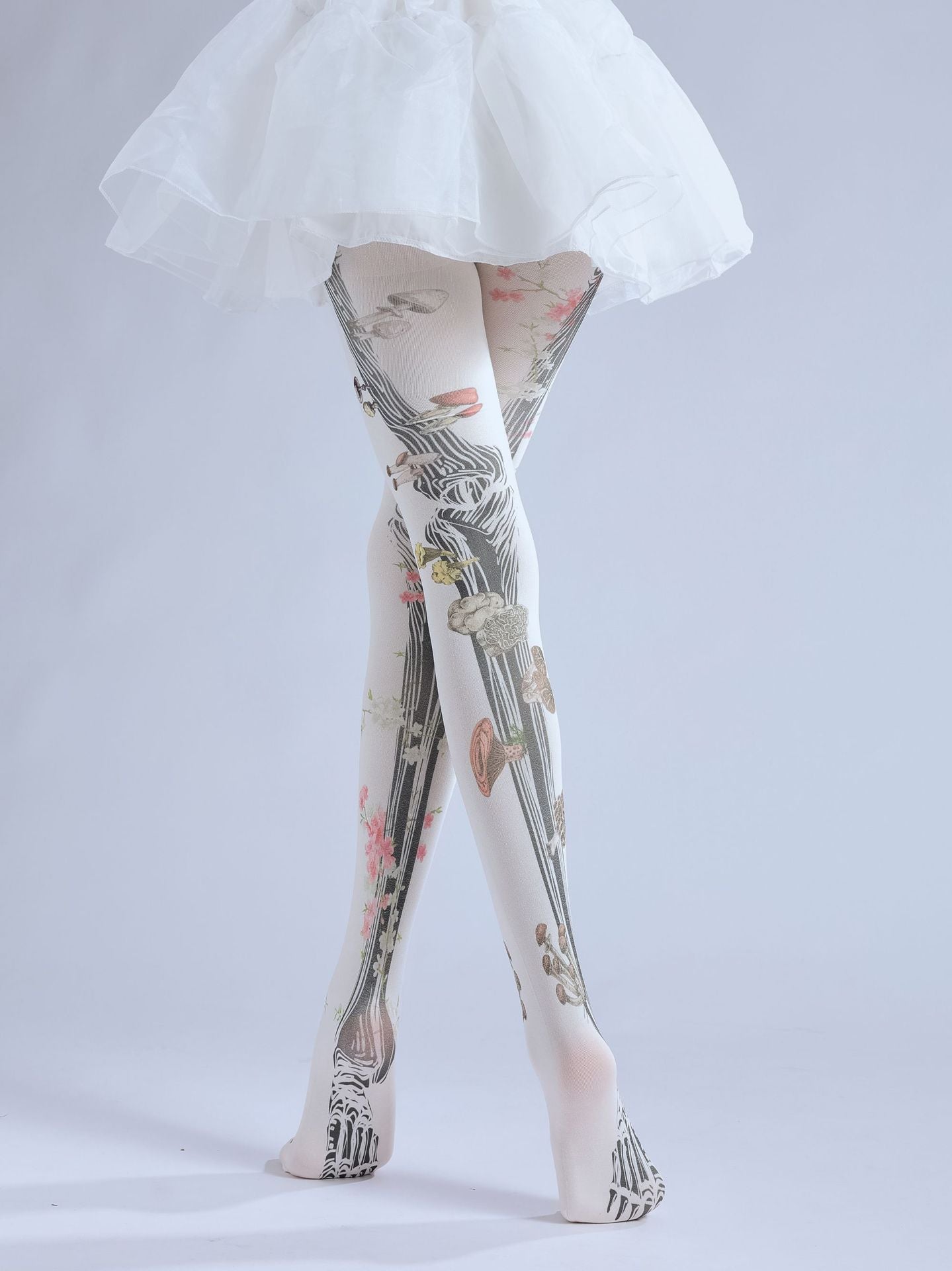 Gothic Skeleton Tights Dark Punk Stocking with high elasticity, perfect for parties, cosplay, events, and street fashion