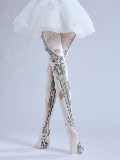 Gothic Skeleton Tights Dark Punk Stocking-Grainvity