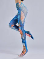 Ocean Patterned Women Tights with high elasticity and compression,shaping fit and ideal for weddings, parties, ethnic outfits, and street fashion