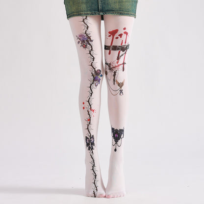 Rose Gothic Tights-Grainvity