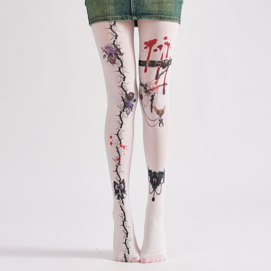 Rose Gothic Tights-Grainvity