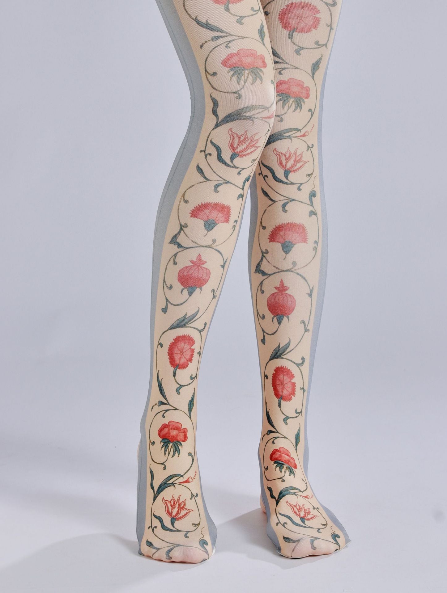 Vintage Floral Printed Tights-Grainvity