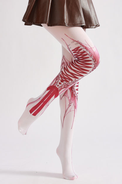 Halloween Gothic Strapped Tights-Grainvity