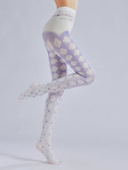 Gradient Purple Plaid Tights Women's Fancy Dress Costume Accessories, Perfect for Parties, Office, Street Fashion, and Daily Wear