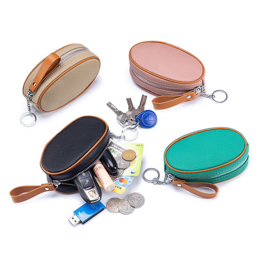 Compact color keychain storage small wallet