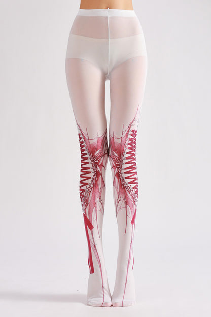Halloween Gothic Strapped Tights-Grainvity