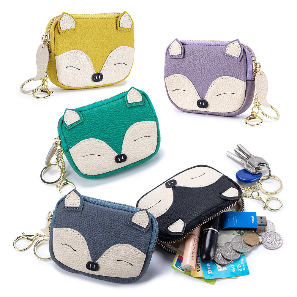 Embroidered Fox Coin Purse