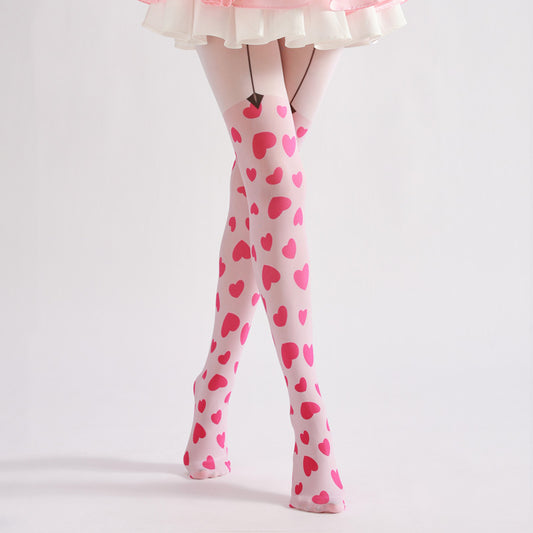 Pink Heart Tights-Grainvity