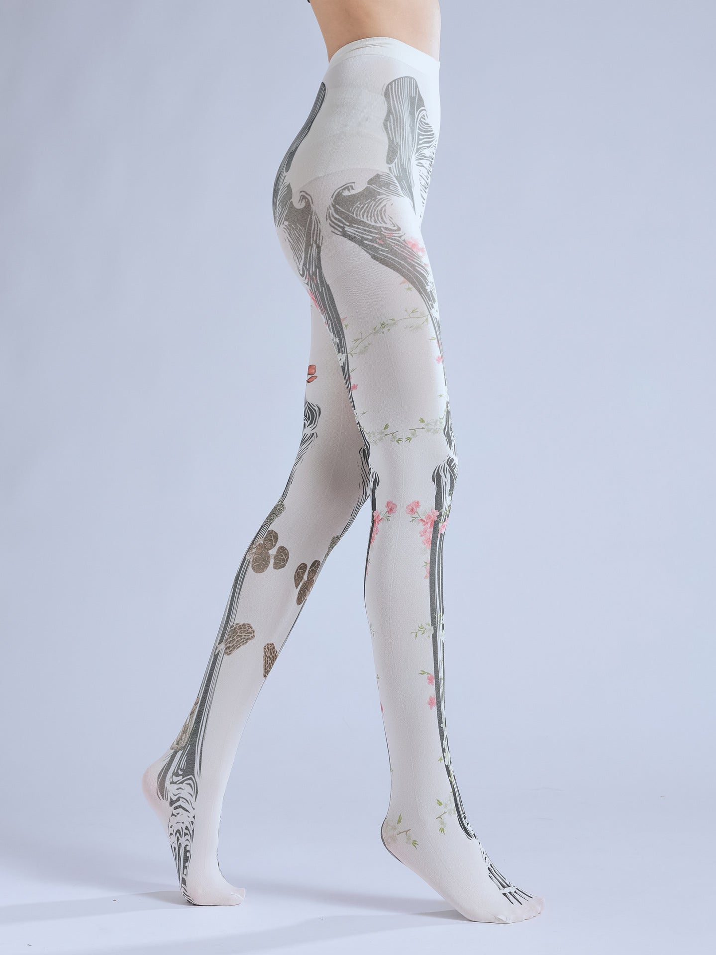 Gothic Skeleton Tights Dark Punk Stocking with high elasticity, perfect for parties, cosplay, events, and street fashion