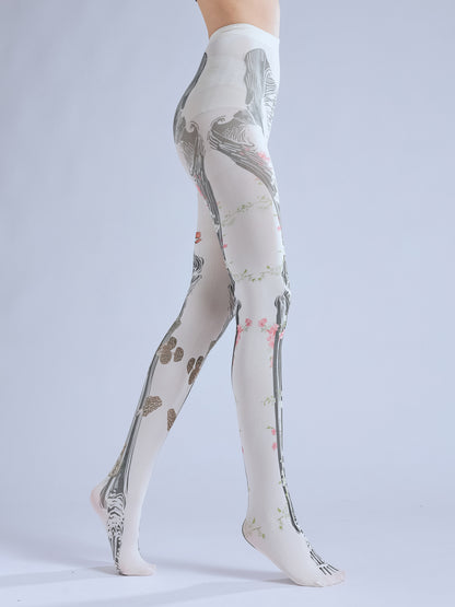 Gothic Skeleton Tights Dark Punk Stocking-Grainvity