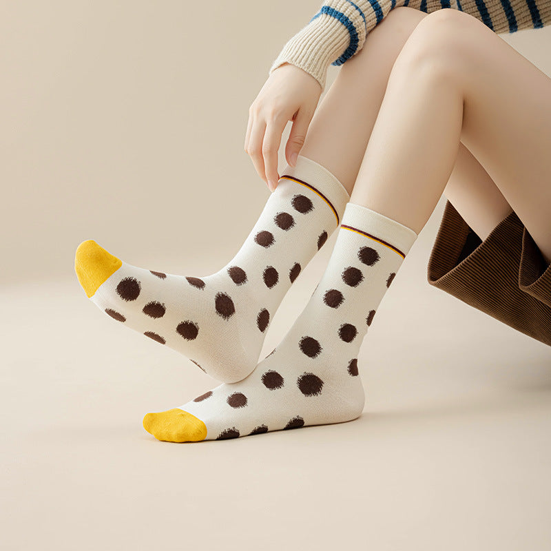 Polka Dots Socks women cotton outdoor