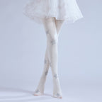 Balletcore White Star Women Tights with high elasticity and shaping fit, suitable for events, cosplay, street style, and gifting girls at Christmas