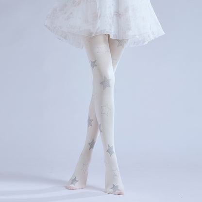 Balletcore White Start Women Tights-Grainvity