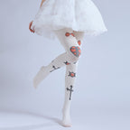 Gothic Lolita Cross Tights with high elasticity and shaping fit, suitable for events, cosplay, street style, and gifting girls at Christmas