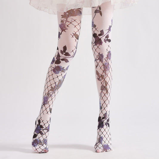 Gothic Dark Rose Tights-Grainvity