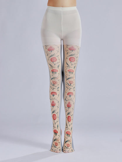 Vintage Floral Printed Tights-Grainvity