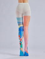 Colorful Painting Women Tights with high elasticity and compression,shaping fit and ideal for weddings, parties, ethnic outfits, and street fashion