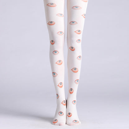 Funky Eye Printed Tights-Grainvity